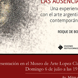 Se presentará el libro “A partir de las ausencias” de Roque De Bonis en el Museo López Claro