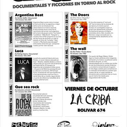 Ciclo "Cine&Rock" de documentales y ficciones en torno al Rock en "La Criba"