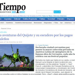 Nota del diario "Tiempo Argentino" ubica nuevamente en el centro de atención al Festival Cervantino