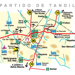 Mapa del Partido de Tandil