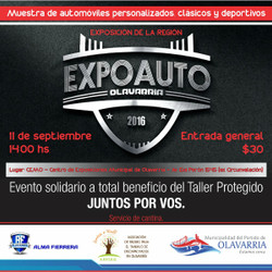 Llega a Olavarría "Expoauto", la muestra de autos solidaria